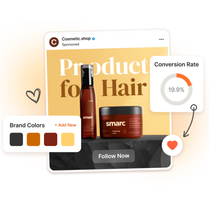 A mockup image of a instagram ad to generate followers